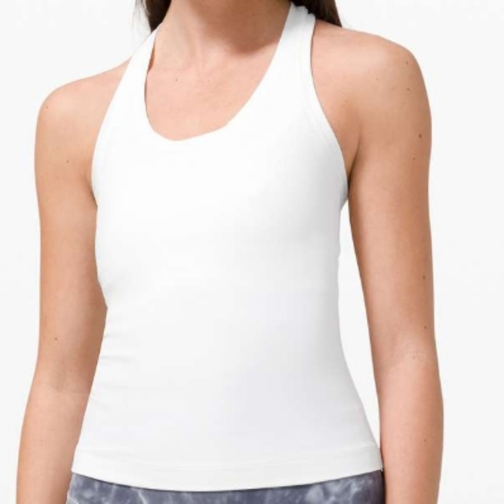 Lululemon White Racerback Tank Top